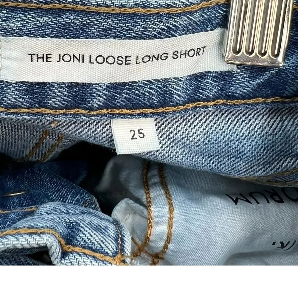 Aritzia Denim Forum The‎ Joni Loose Long Short High Rise Denim Blue Size 25